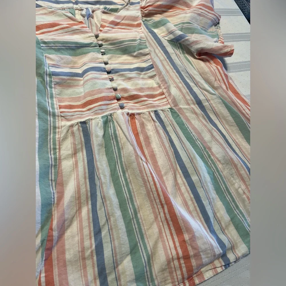 Terra & Sky Cotton Striped Blouse - Picture 2 of 5